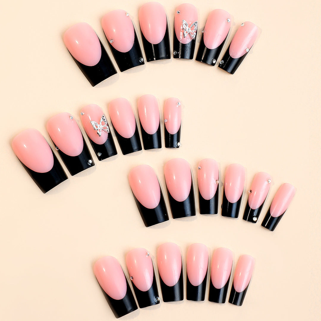 Acrylic nail set with elegant rhinestone details and modern designs Kalsten