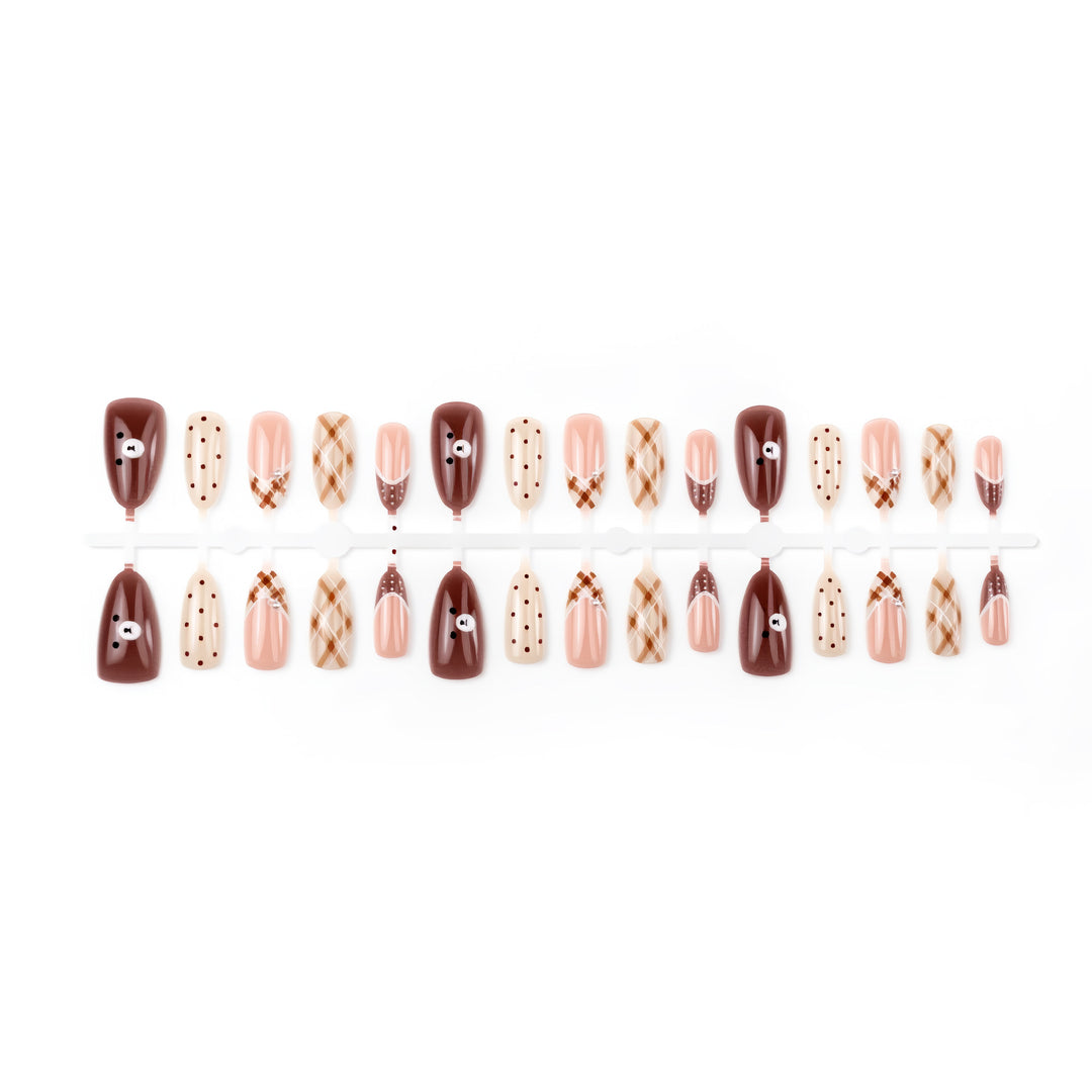 Decorative Press-On Nail Art Set with Chic Patterns