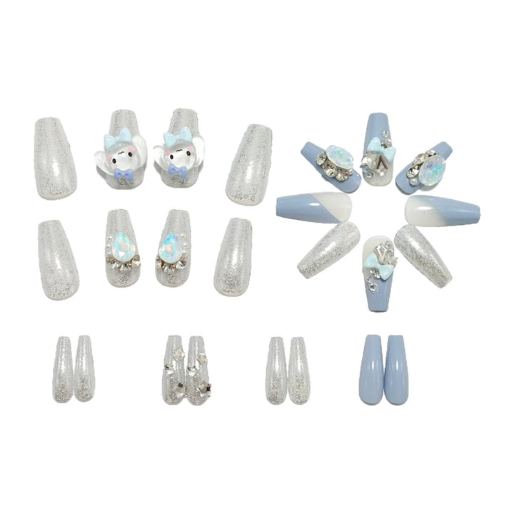 Creative nail art set with cute animal design and glitter Kalsten