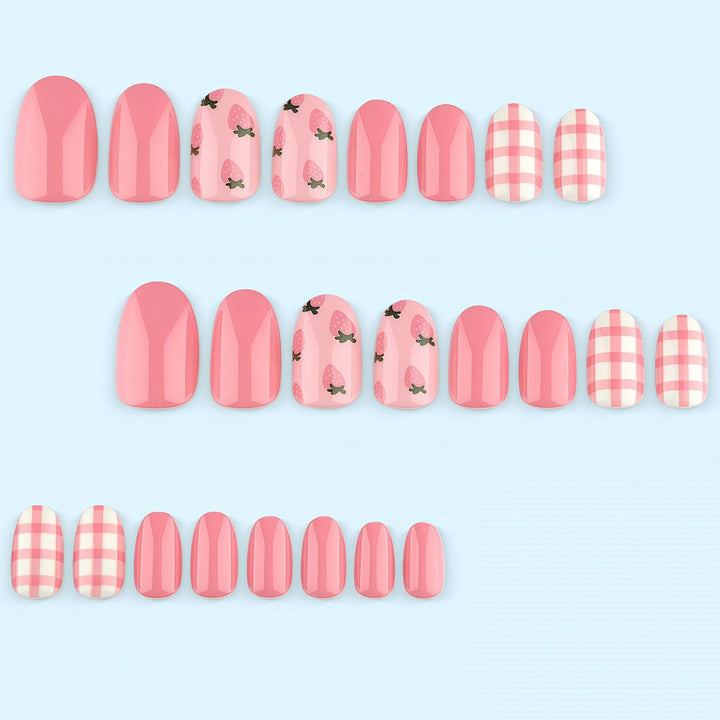Artificial nails in fresh strawberry design Kalsten
