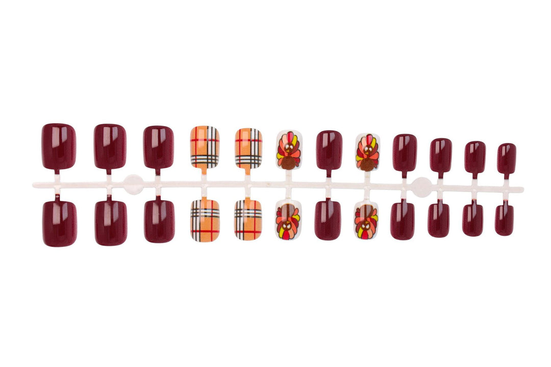 Artificial nail set with festive Thanksgiving motif Kalsten