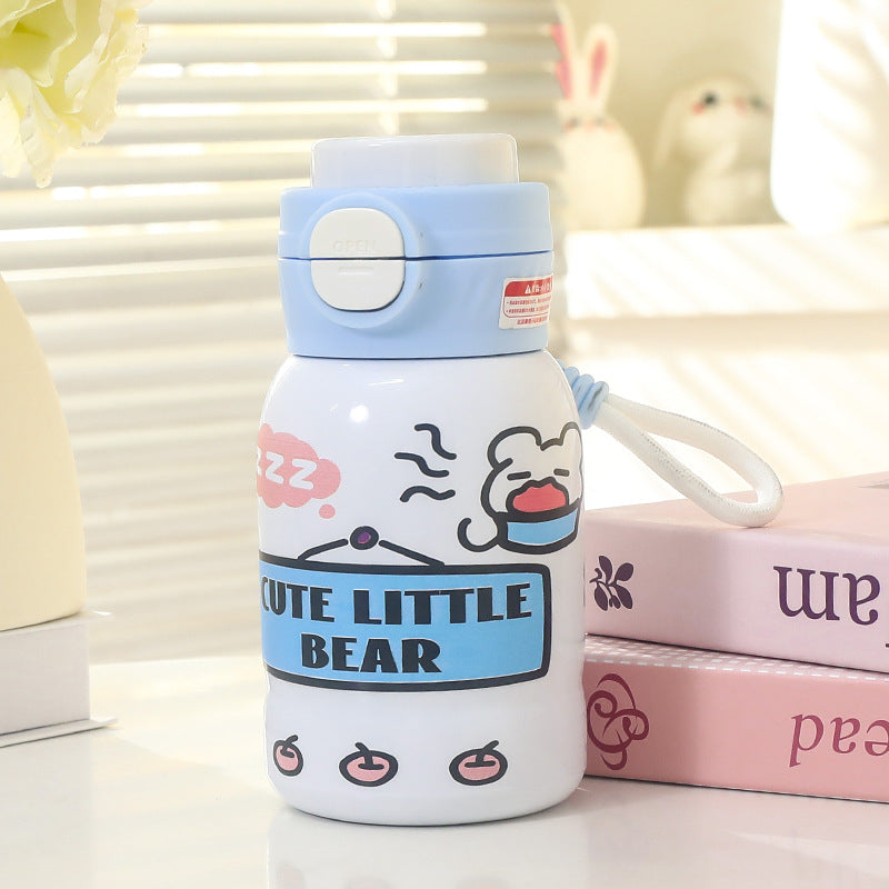 Women's insulated drinking bottle with practical drinking mechanism and playful design Kalsten