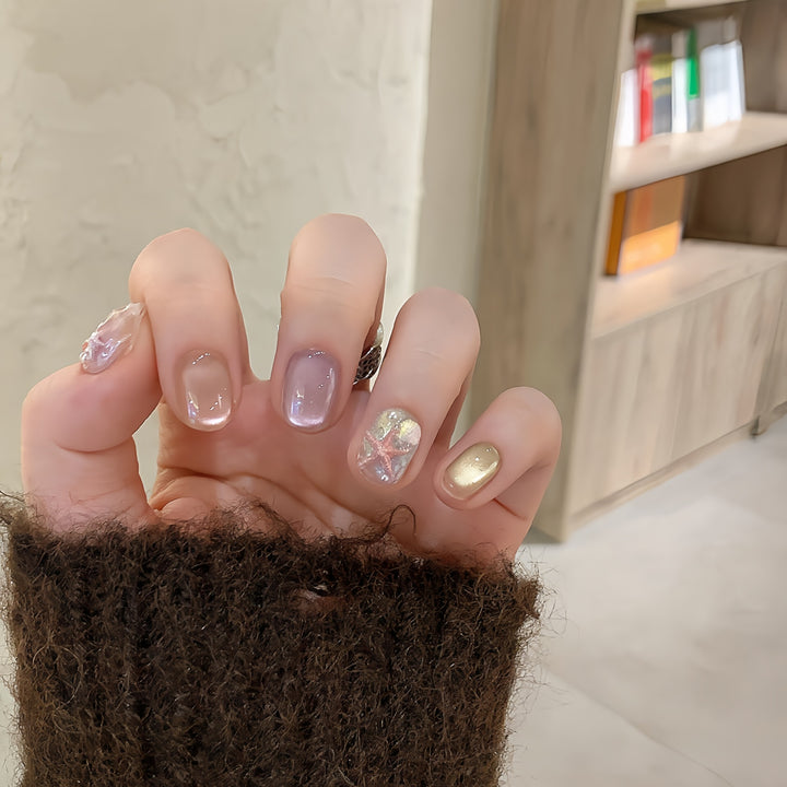 Artificial Nail Set with Shimmering Accents Kalsten