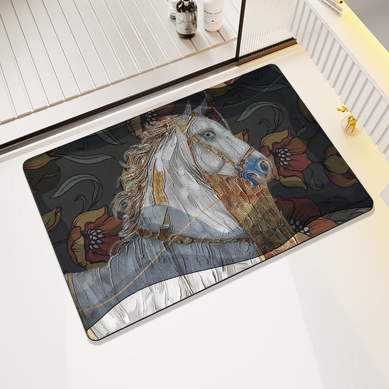 Artistic Horse-Themed Bath Mat Kalsten 1788245763