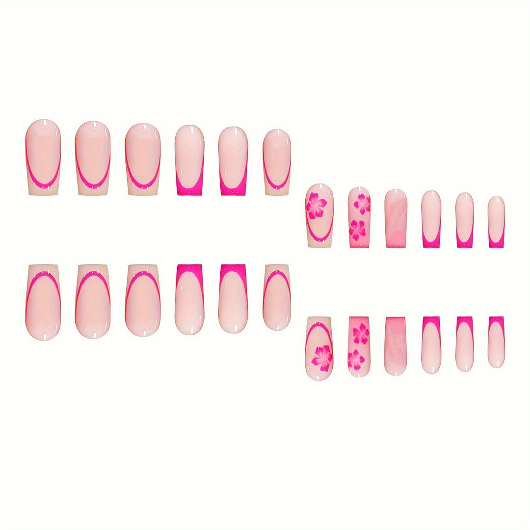 Floral Design Press-On Nail Art Kalsten