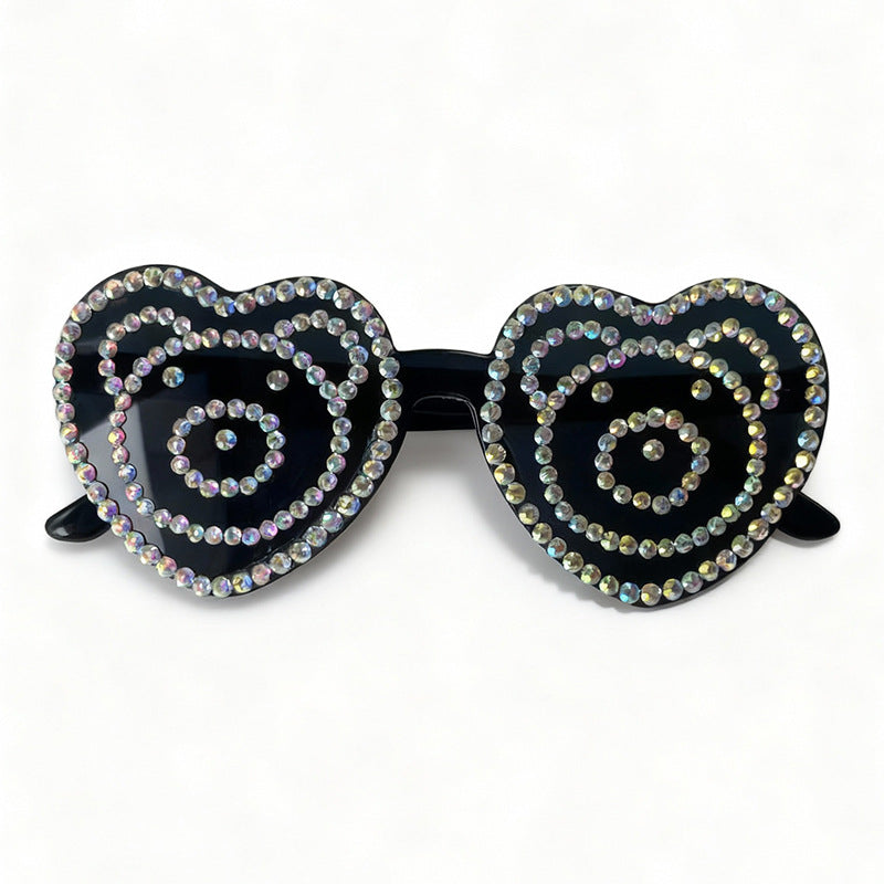 Heart-Shaped Rhinestone Sunglasses Kalsten