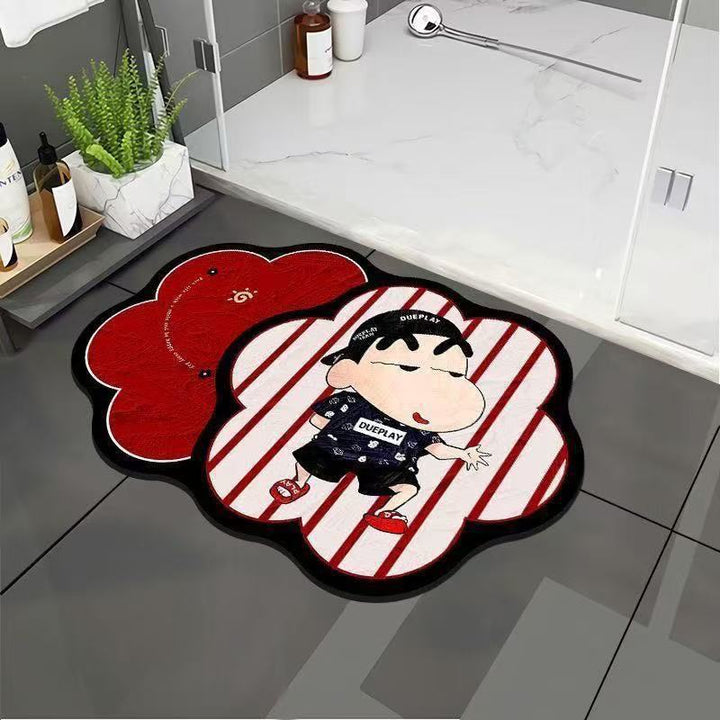 Cartoon-Themed Plush Bath Mat