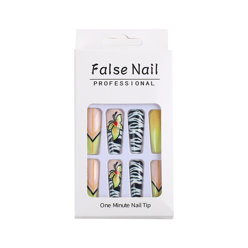 Creative press-on nails with flower and animal designs Kalsten