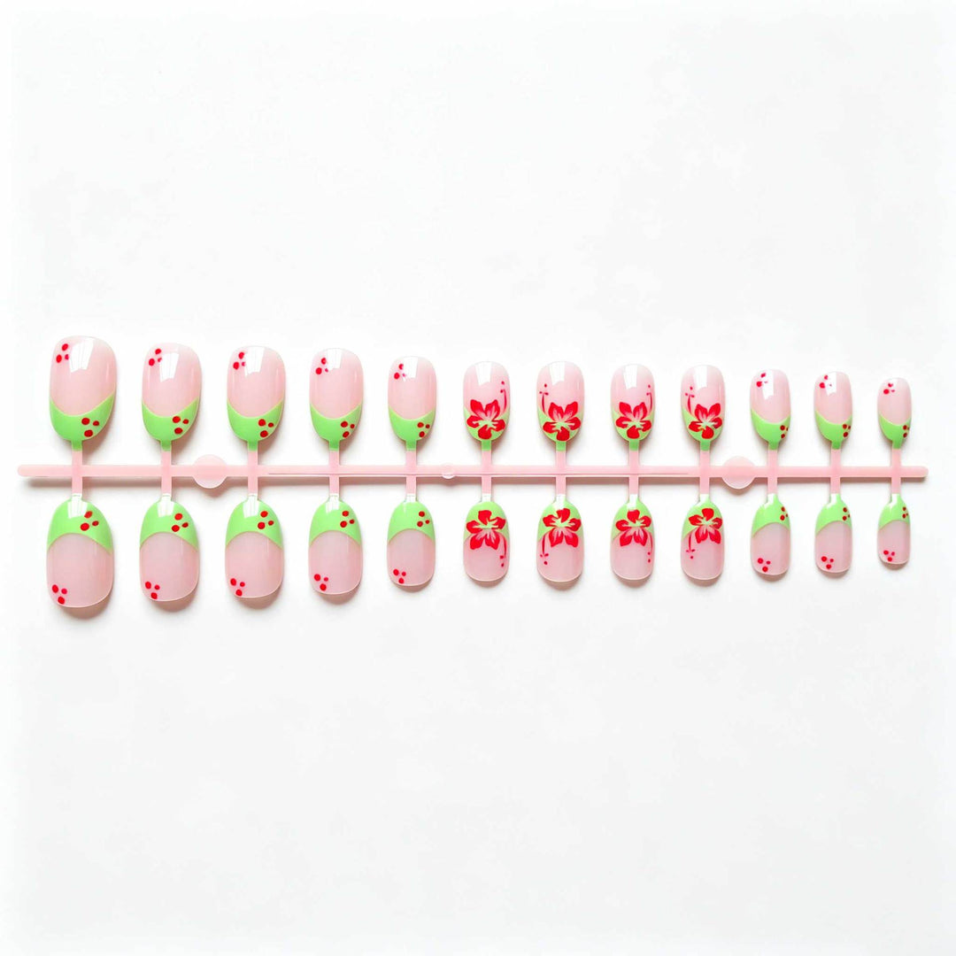 Floral Accent Nail Art Design