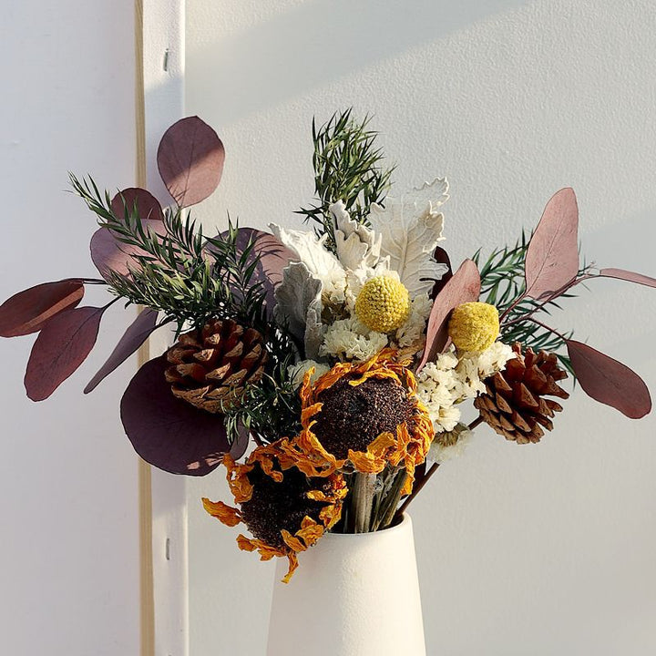 Dried Floral Arrangement with Pinecones and Natural Accents