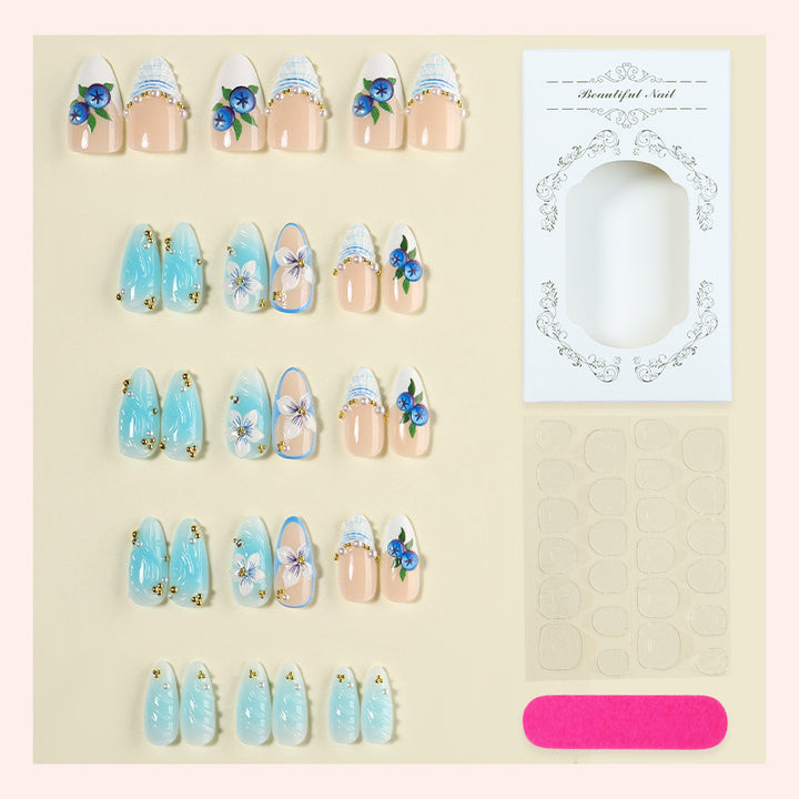 Decorative Floral Press-On Nail Set kalsten 1788495872