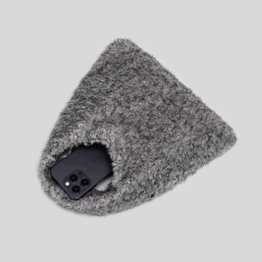 Fuzzy Texture Handheld Tote Bag