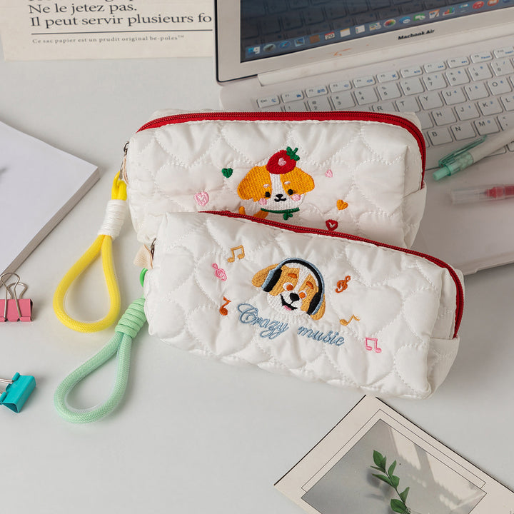 Quilted Cartoon Dog Pencil Case Kalsten