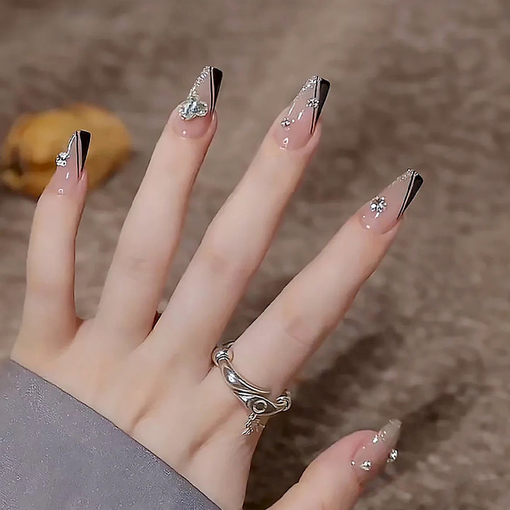 Glamorous Rhinestone Nail Art