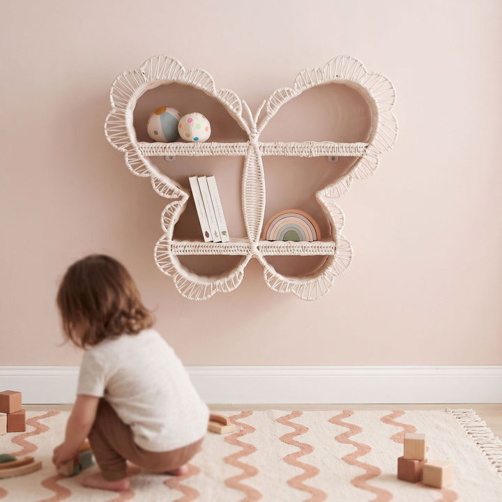 Playful wall shelf in butterfly design Kalsten