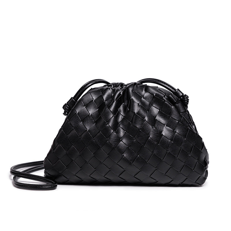 Elegant Woven Leather Bucket Bag Kalsten