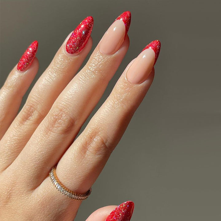 Glittery Stiletto Press-On Nail Tips Kalsten