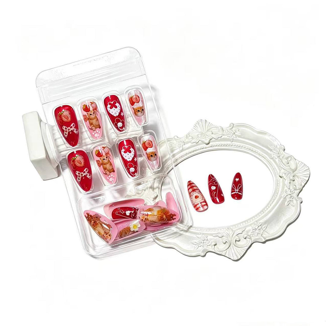 Cat-Themed Artistic Press-On Nail Set Kalsten