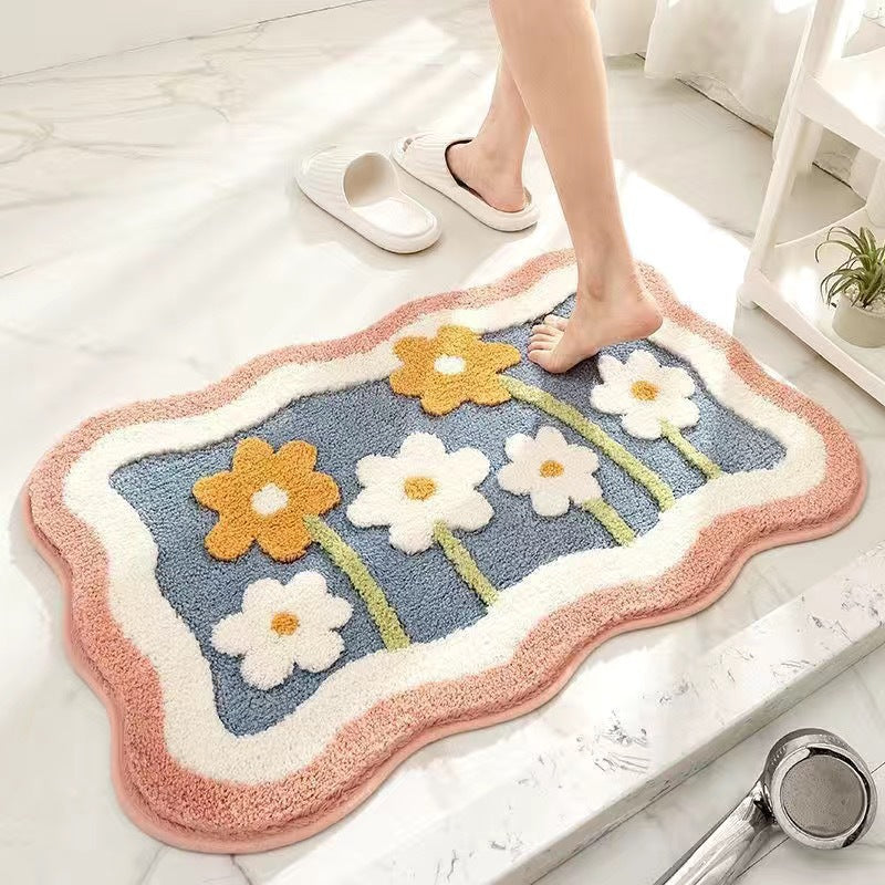 Decorative Bath Mat with Inspirational Text