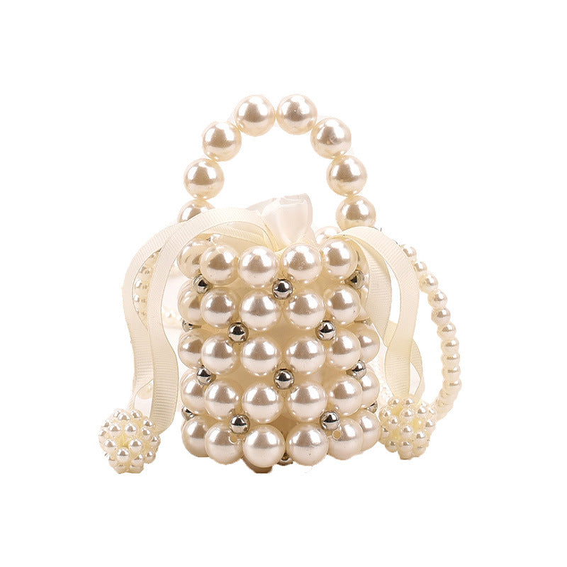 Stylish Pearl-Embellished Evening Handbag