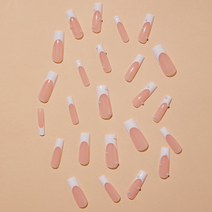 Artificial nail set with elegant 3D pearl decorations Kalsten