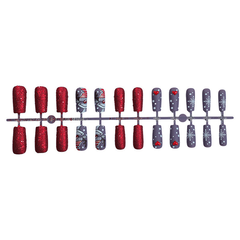 Festive Holiday-Themed Press-On Nail Set Kalsten