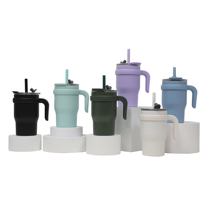 Unisex Insulated Reusable Cup with Flexible Straw and Convenient Handle Kalsten