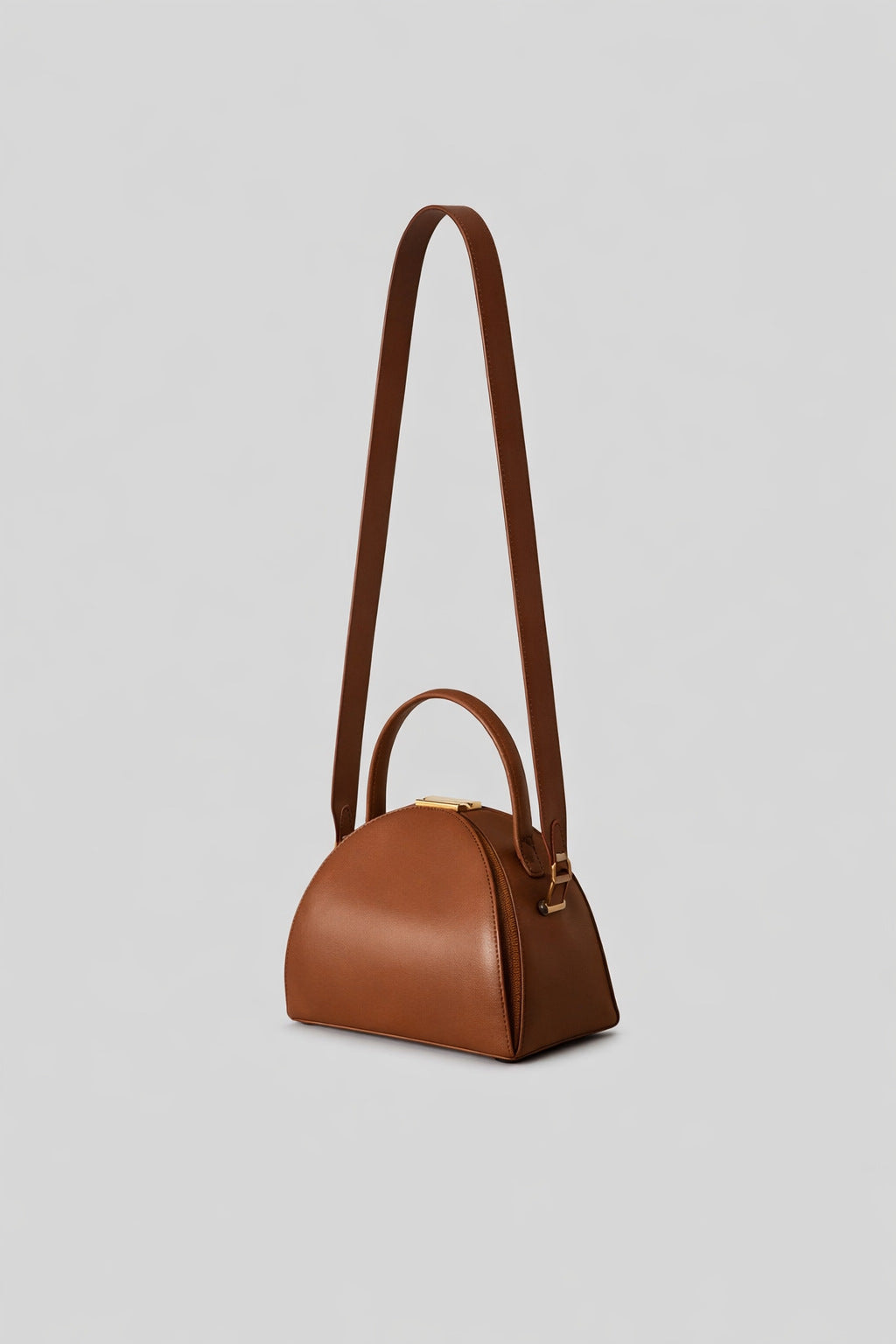 Structured Leather Satchel Bag