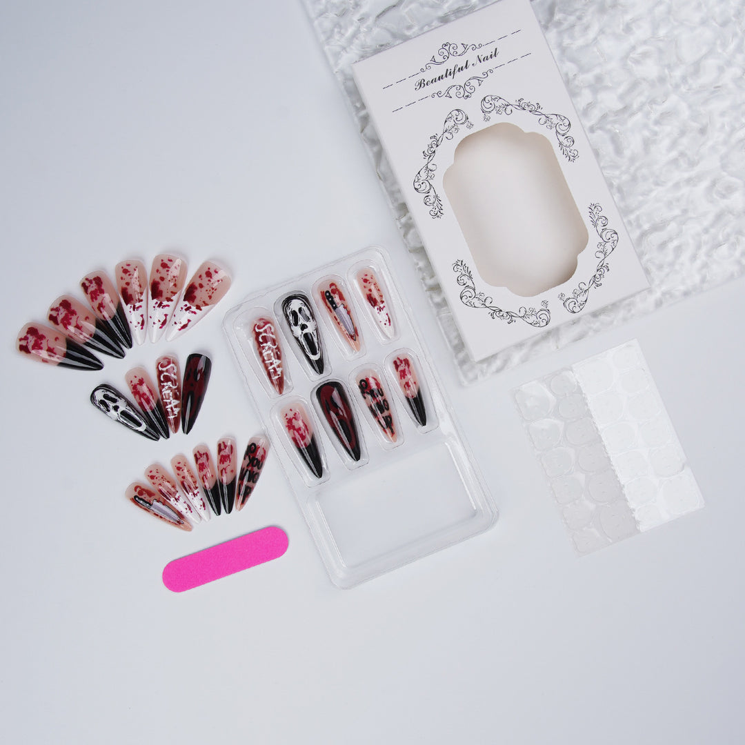 Halloween Fake Nail Set with Creepy Design Kalsten