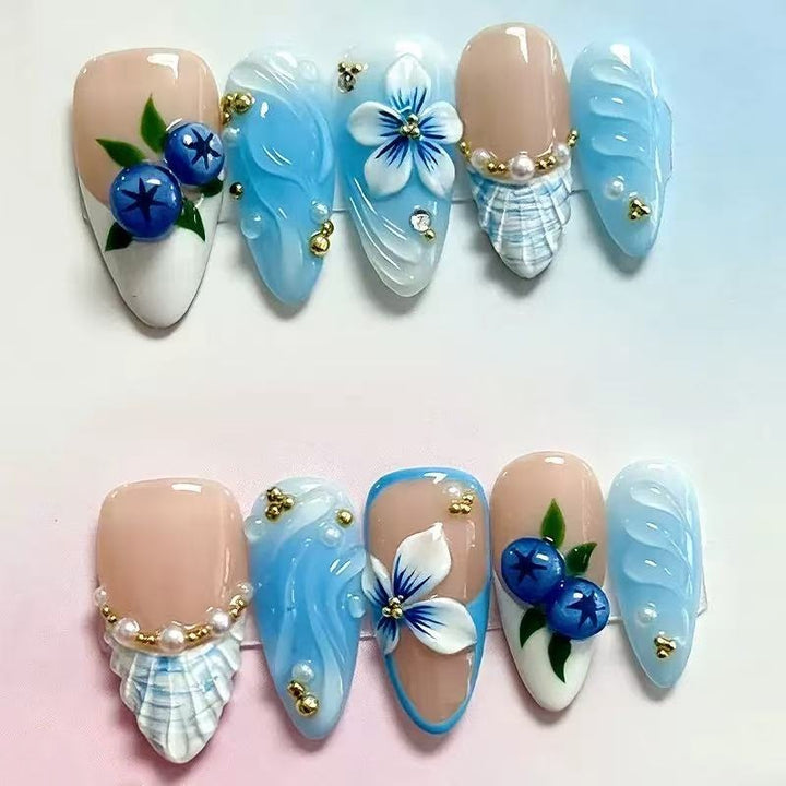 Nature-Themed Artistic Press-On Nail Set Kalsten