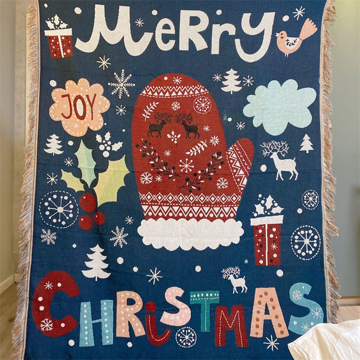Festive Holiday-Themed Throw Blanket