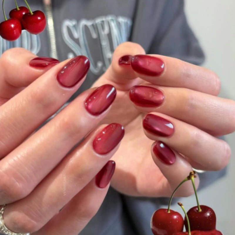 Glossy Almond-Shaped Press-On Nails Set Kalsten