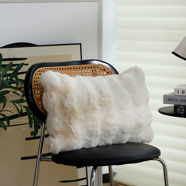 Rectangular decorative cushion with bouclé tweed structure Kalsten