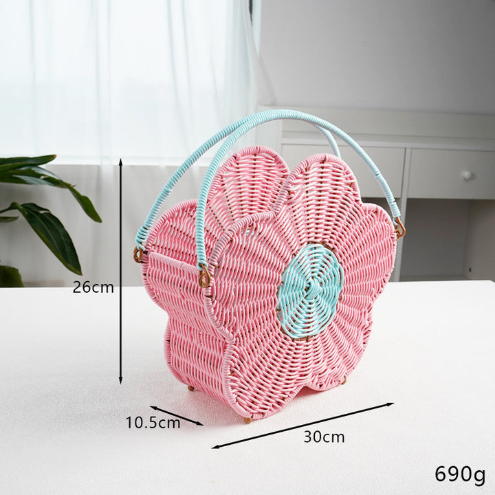 Flower-Shaped Decorative Woven Storage Basket Kalsten