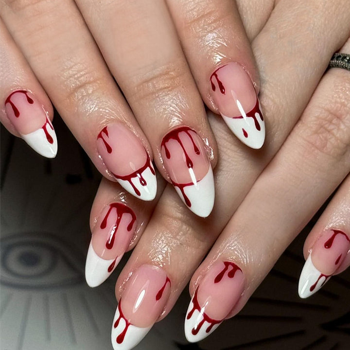Artistic Blood Drip Themed Press-On Nails kalsten