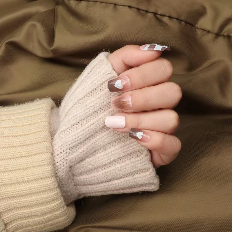 Artistic Heart Design Nail Extensions Kalsten