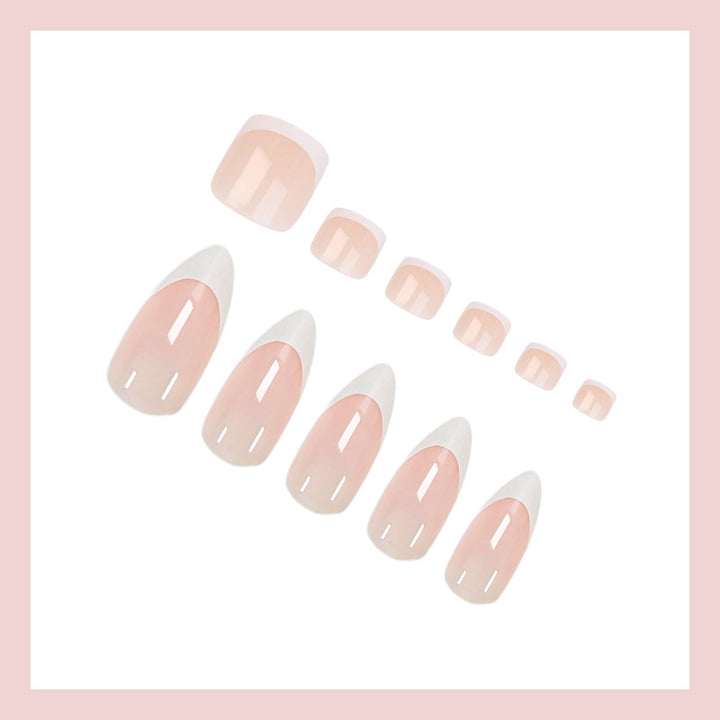 Artificial nail set with elegantly designed French manicure Kalsten