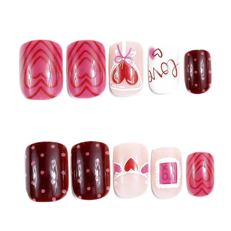 Romantic Heart Pattern Nail Art Kalsten