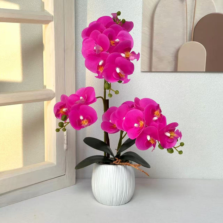 Lifelike Decorative Orchid Arrangement for Tabletop Decor