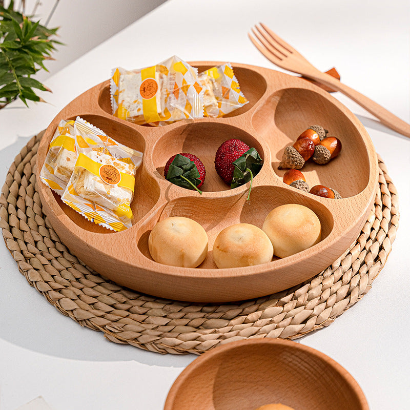 Elegant Beef Serving Plate with Four Compartments Made of High-Quality Wood Kalsten