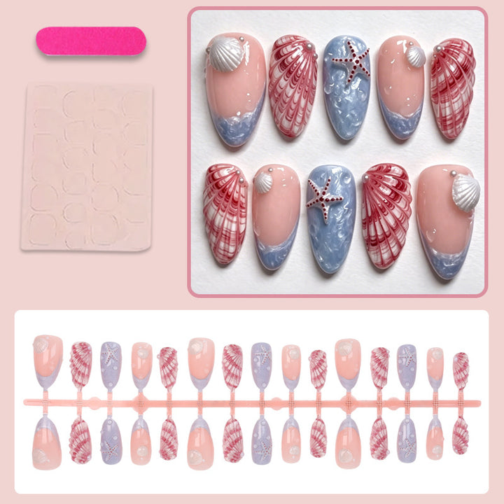 Nail art set with maritime shell and star motifs Kalsten