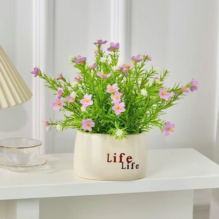 Decorative Potted Faux Flower Arrangement