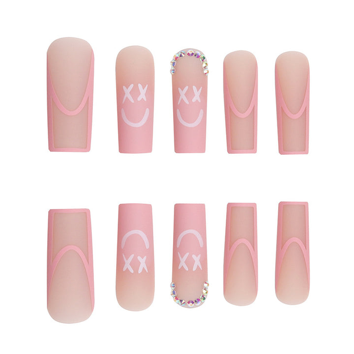 Long Square Press-On Nails with Elegant Design Kalsten