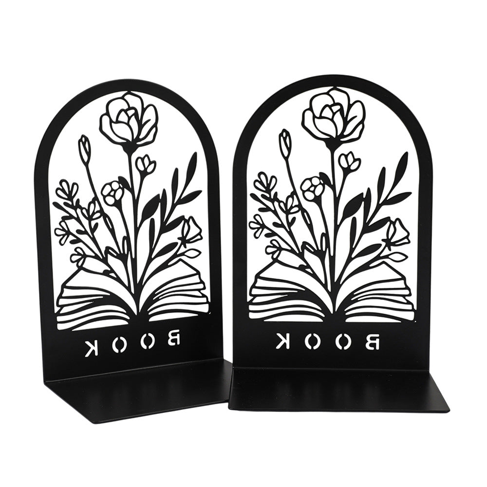 Decorative Floral Metal Bookends