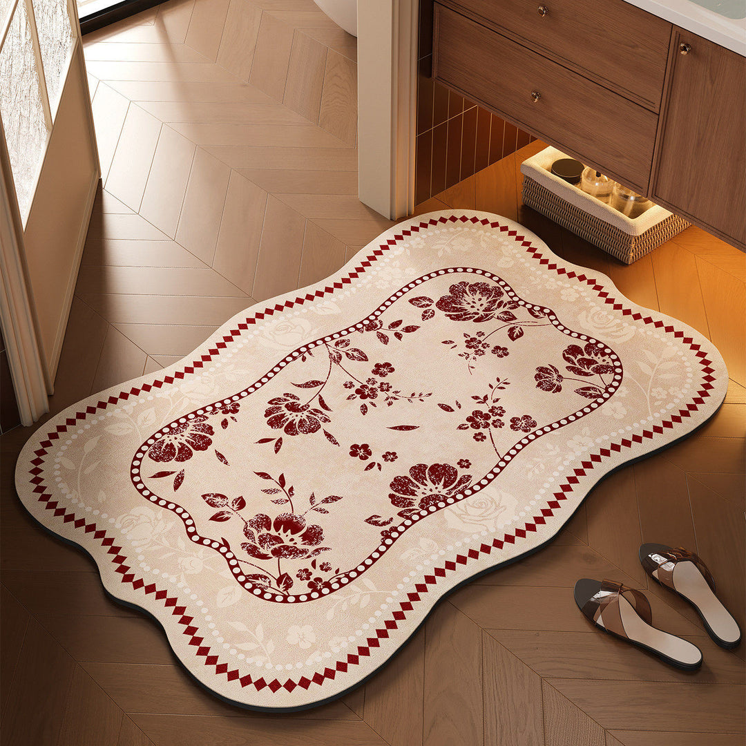Floral Design Bathroom Mat Kalsten