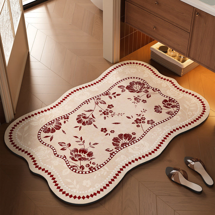 Floral Design Bathroom Mat Kalsten