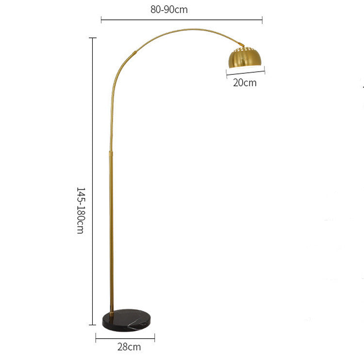 Arched Floor Lamp with Adjustable Height and Elegant Shade