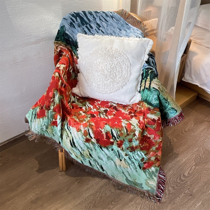 Artistic Floral Tapestry Throw Blanket