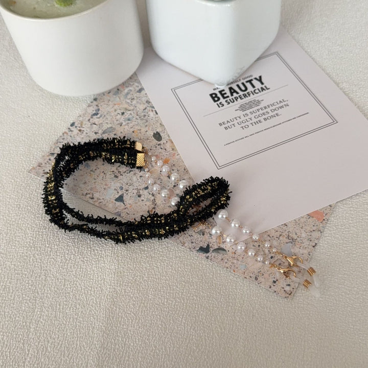Decorative Pearl and Textured Eyewear Chain Kalsten