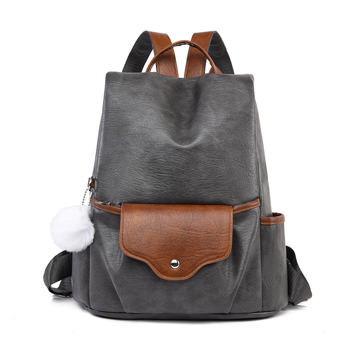 Versatile Casual Faux Leather Backpack